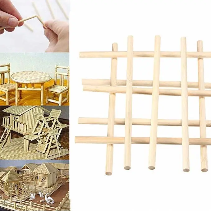 High Quality Wooden Dowel Rods Unifished Round Hardwood Wooden Sticks for DIY Wood Crafts