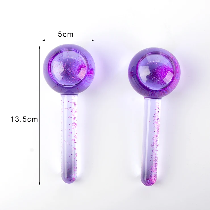 Oem Private Logo Multi-functional Beauty Equipment Cold Roller Ball Glass Freeze Facial Ice Globes For Face Skin Care