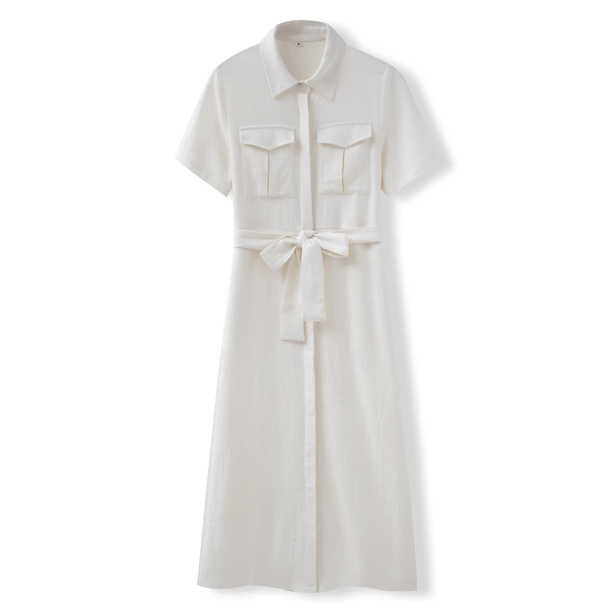 
High Quality Trendy Casual Modest Wholesale Linen Clothing Women 2021 Summer Dress 