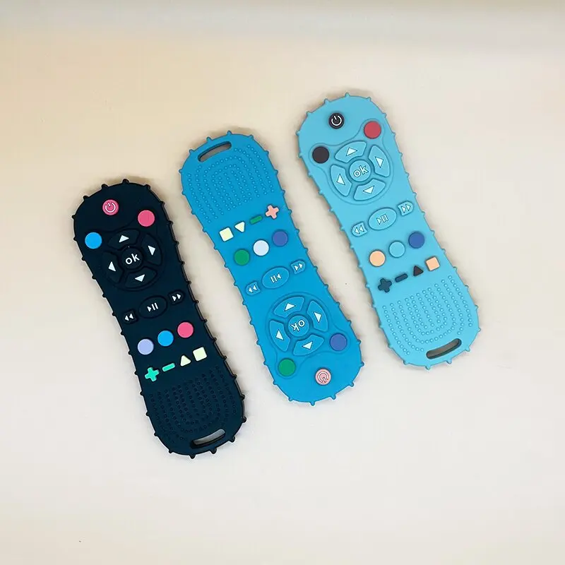 New Design Silicone Pretend TV Remote Control Toy Teether Toddler Baby Infant Silicone Teething Toy