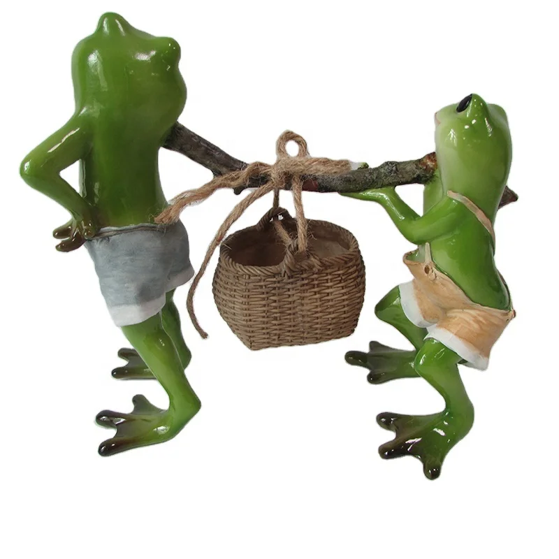 Z11708A Resin Two Frogs flower pots planters Home Decoration Accessories fairy garden decoration Succulent bonsai pot