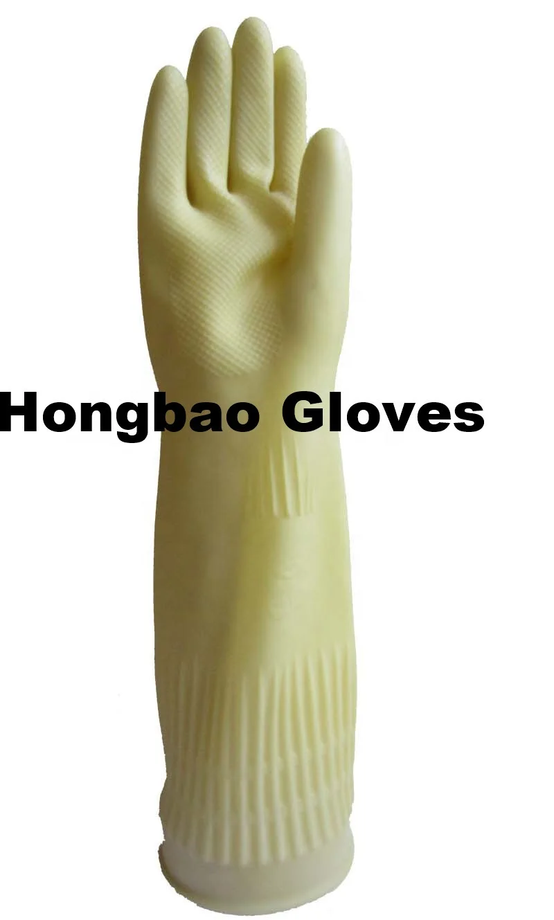 110g extra long sleeve Korea household cleaning waterproof latex gloves kitchen gloves usage cleaner funky rubber gloves