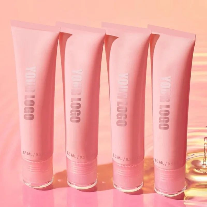 Juicy Mirror-shine Finish Cosmetics Moisturizing Lip gel & Gloss Private Label 2in1 Soft Tubes Pink Non-sticky Lip Gloss