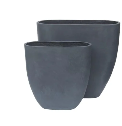 2023 Good price Tall oval concrete planter flower pot for wholesale