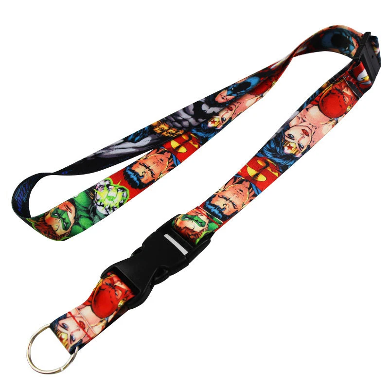 Polyester Lanyard with Plastic Buckle Kids Anime Breakaway Safety Lanyard Card Holder