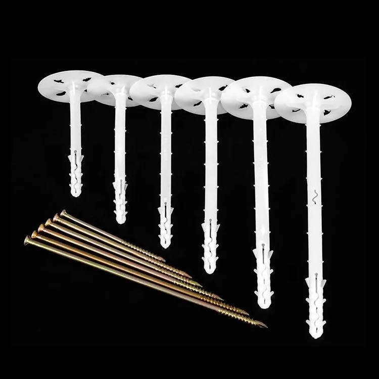 Custom Carbon Steel Screws Plastic Nylon Wall Plug Anchor Drywall Insulation Dowel Board Nails Insulation Fixing Nail Anchors