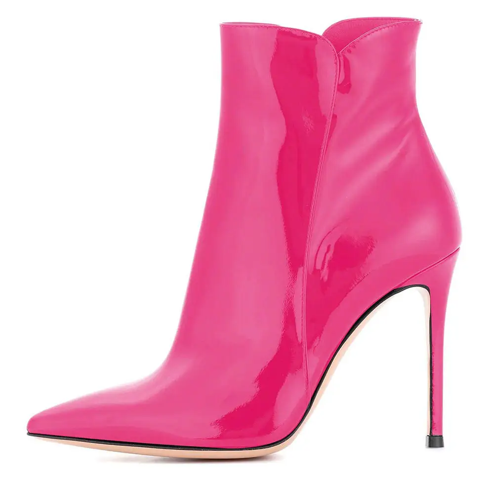 
2020 Fashion Pointed Toe Boots Women Thin High Heel Ankle Boots High Quality Sexy Winter Zipper Ladies Booties 