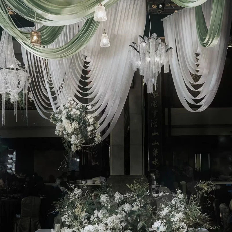 2022 Top Sale Wedding Backdrop Fabric High Quality Wedding Chiffon Curtain For Wholesale Wedding Backdrop Decor  Curtain
