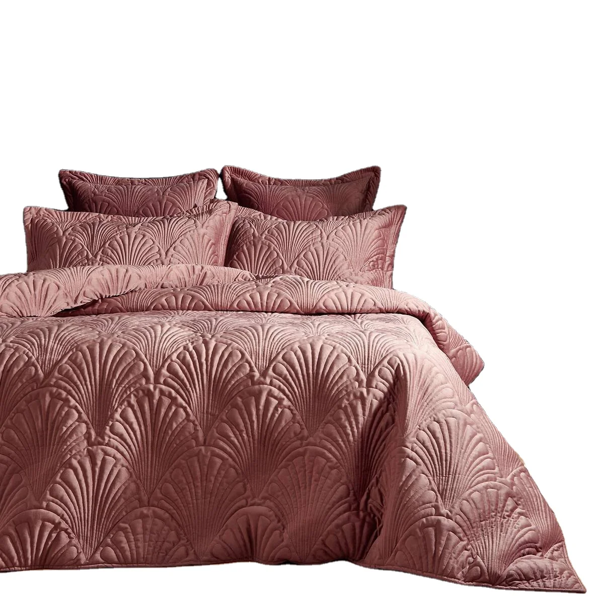 Однотонного цвета с украшением в виде кристаллов бархата изготовленные на заказ стеганой строчкой Стёганое одеяло