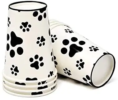 Dog Paw Prints Party Supplies for Dalmatian Dogs Animal Puppy Paws Print Birthday Party Disposable Dinnerware Decorations