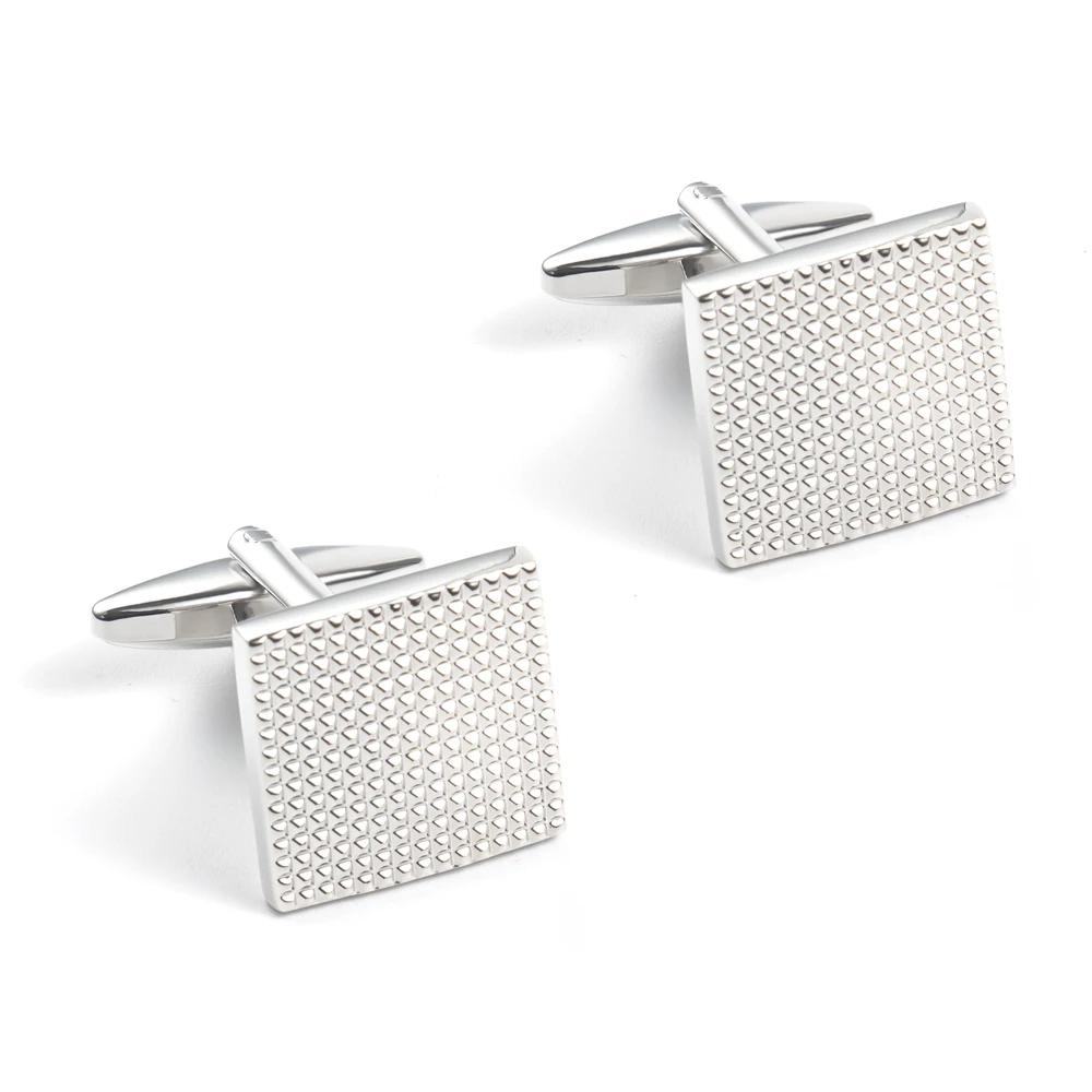 Square retail engraved gold cuff links gift for business men custom silver plated cuff links for shirt