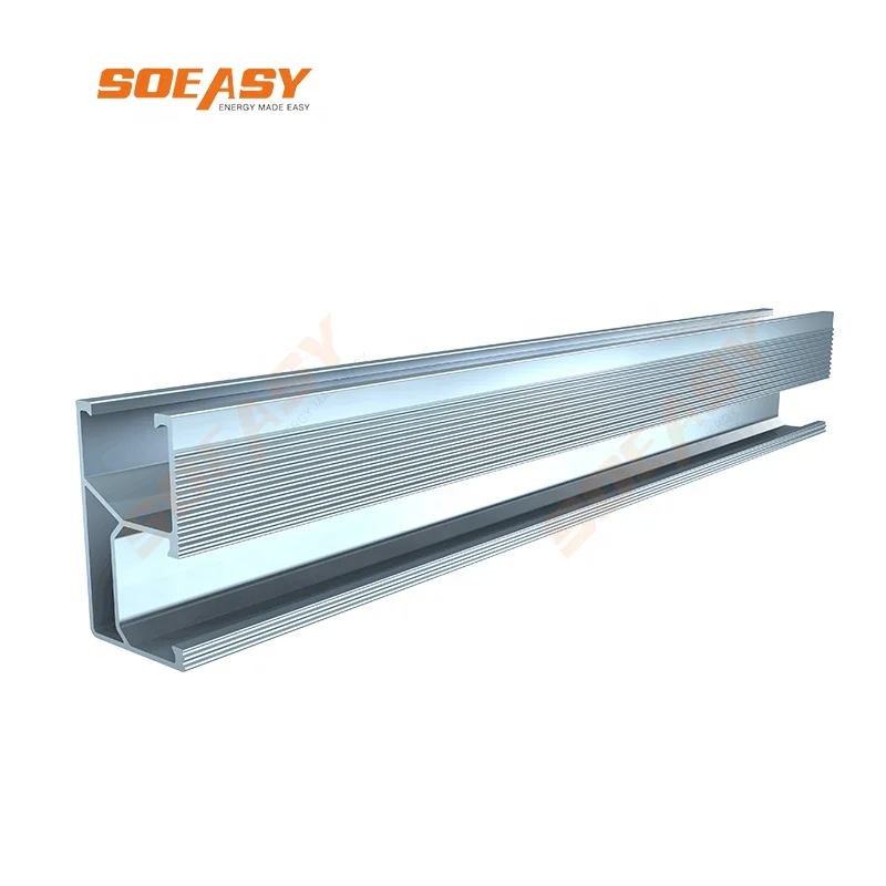 Solar Panel Mounting Rail Aluminium Solar Rooftop Rail Solar Bracket Solar Roof Mount Kit for Metal Roof