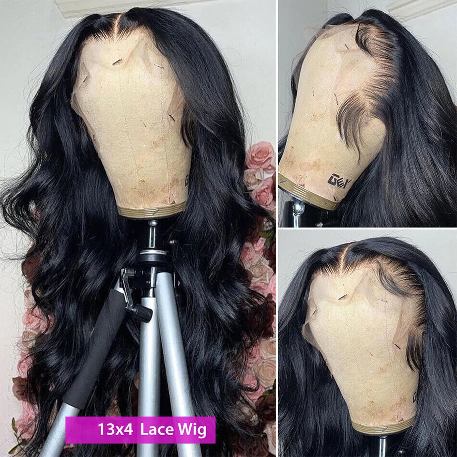 Cheap Body Wave Human Hair Wigs Brazilian Virgin Hair 13X4 Full HD Lace Frontal Wig Body Wave Lace Front Wigs For Black Women