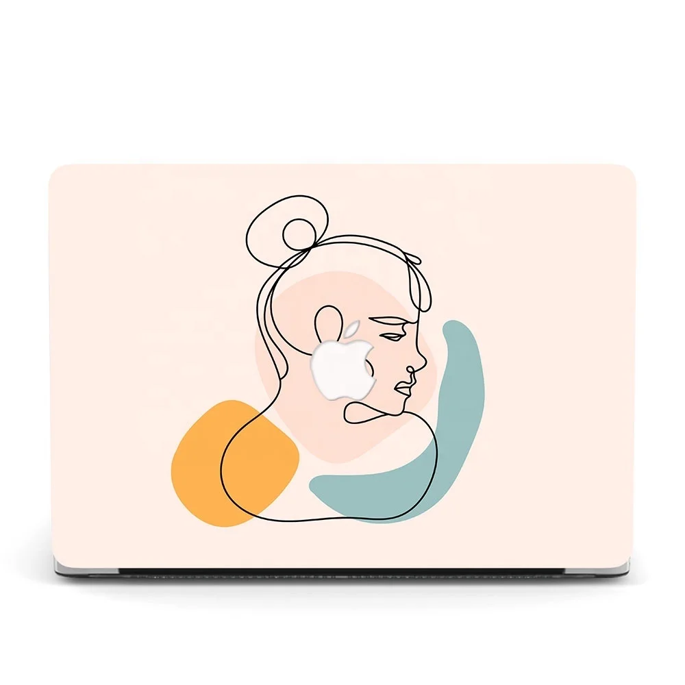 Custom UV Printing Abstract Women Face Cover Case for MacBook Pro 13 Inch
