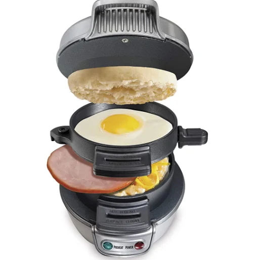 Многослойные антипригарные тарелки, круглая машина для изготовления гамбургеров, сэндвич-машина для пляжного завтрака