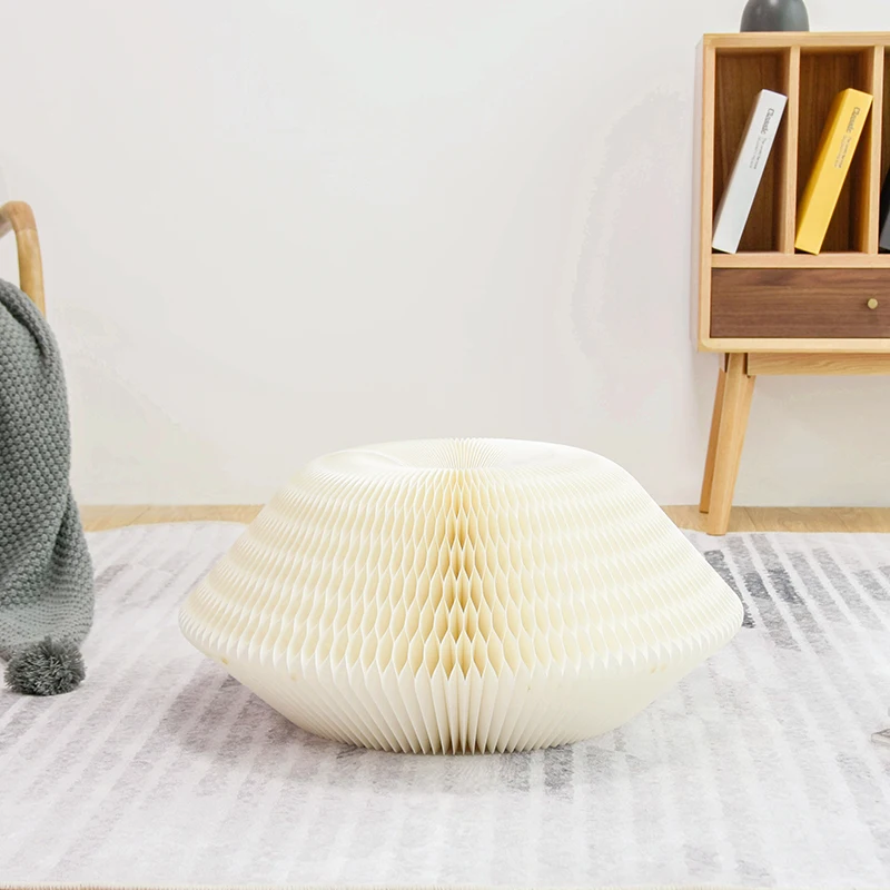 ihpaper Round Pouf Honeycomb Paper Pouf Paper Futon Multi Shape Eco-friendly Material For Living Room