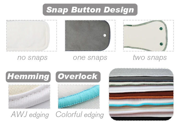 overlocking reusable microfiber cloth diapers with bamboo charcoal nappy inserts liner double gussets