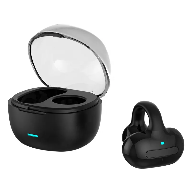 New MS8 Bluetooth Headset Single Ear Clip Ear Black Technology Concept Bone conduction Outward Headphone for smart phone