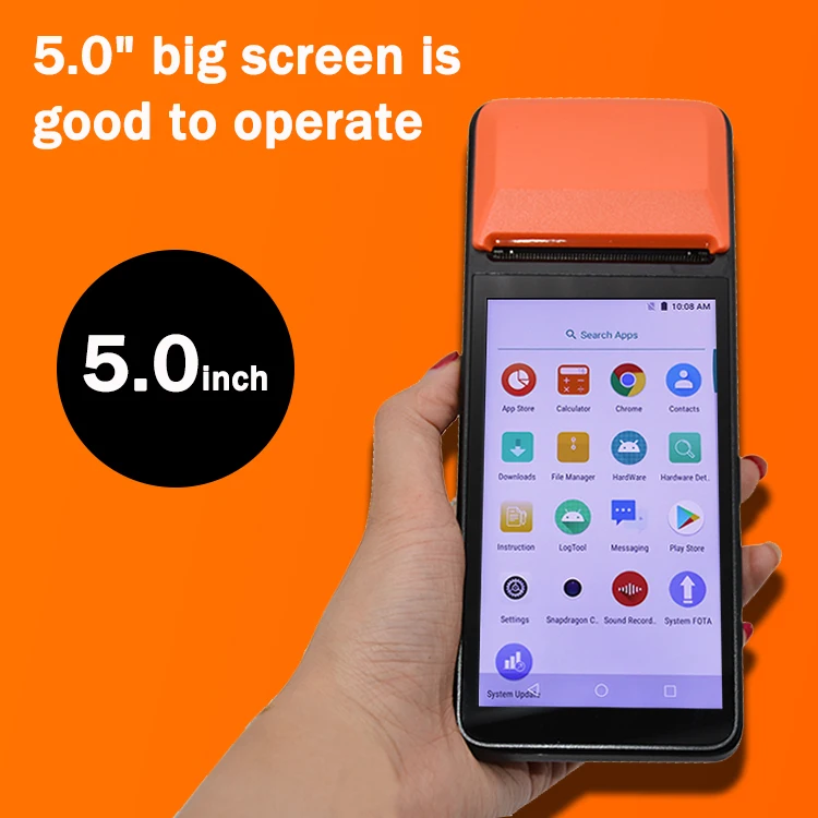 5.0 Inch Wifi Android Pos Terminal All In One Pos Systems with 1d 2d Scanner 58mm Printer R330C