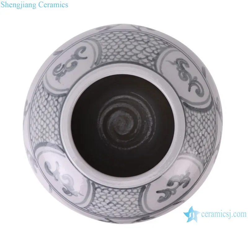 RZSX101-F Jingdezhen antique flower leaf pattern porcelain pots vase hand painted ceramic flower vase