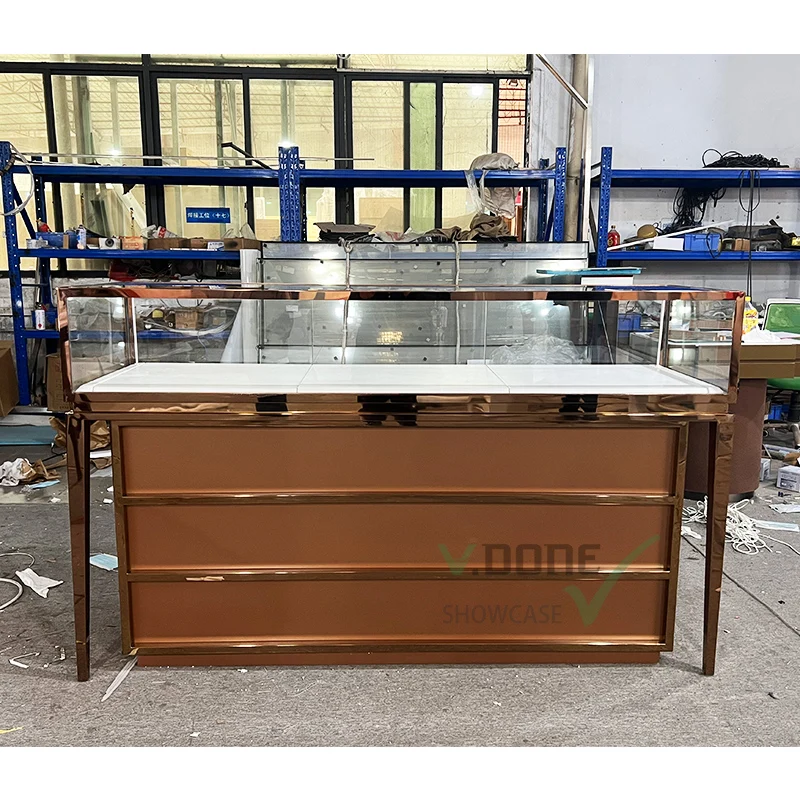 Customized Retail Jewelry Watch Shop Design Jewellery Display Counter Cabinet Wrist Watch Display Showcase Interior Decoration