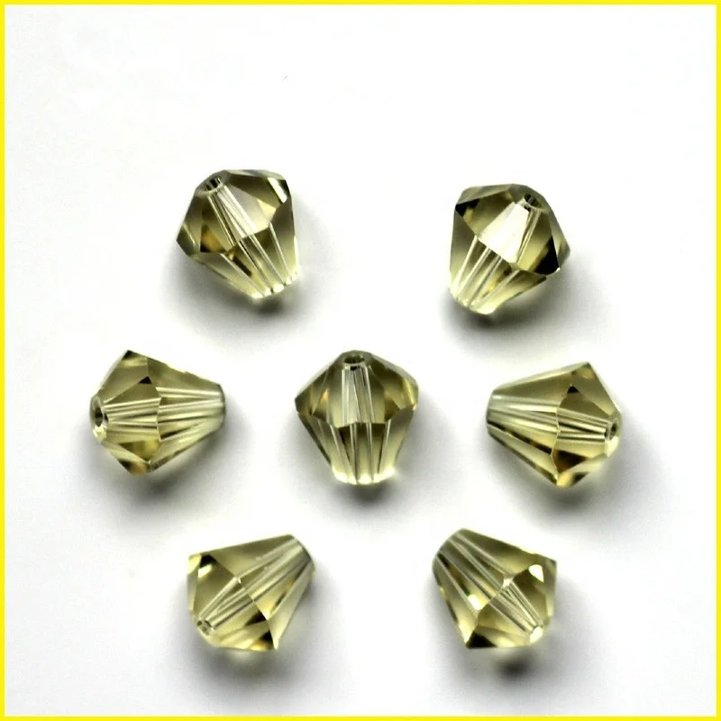 flat round lampwork glass Bicone Beads