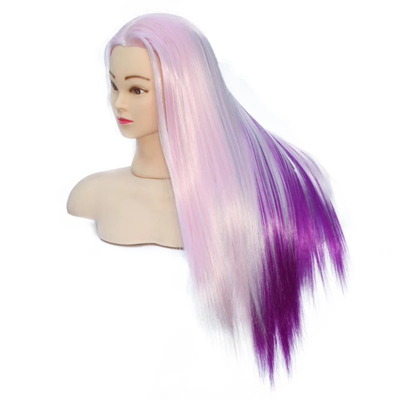 Wholesale Cosmetology Female Practice Training Mannequin Head for Braiding with long Blonde artificial Synthetic Hair