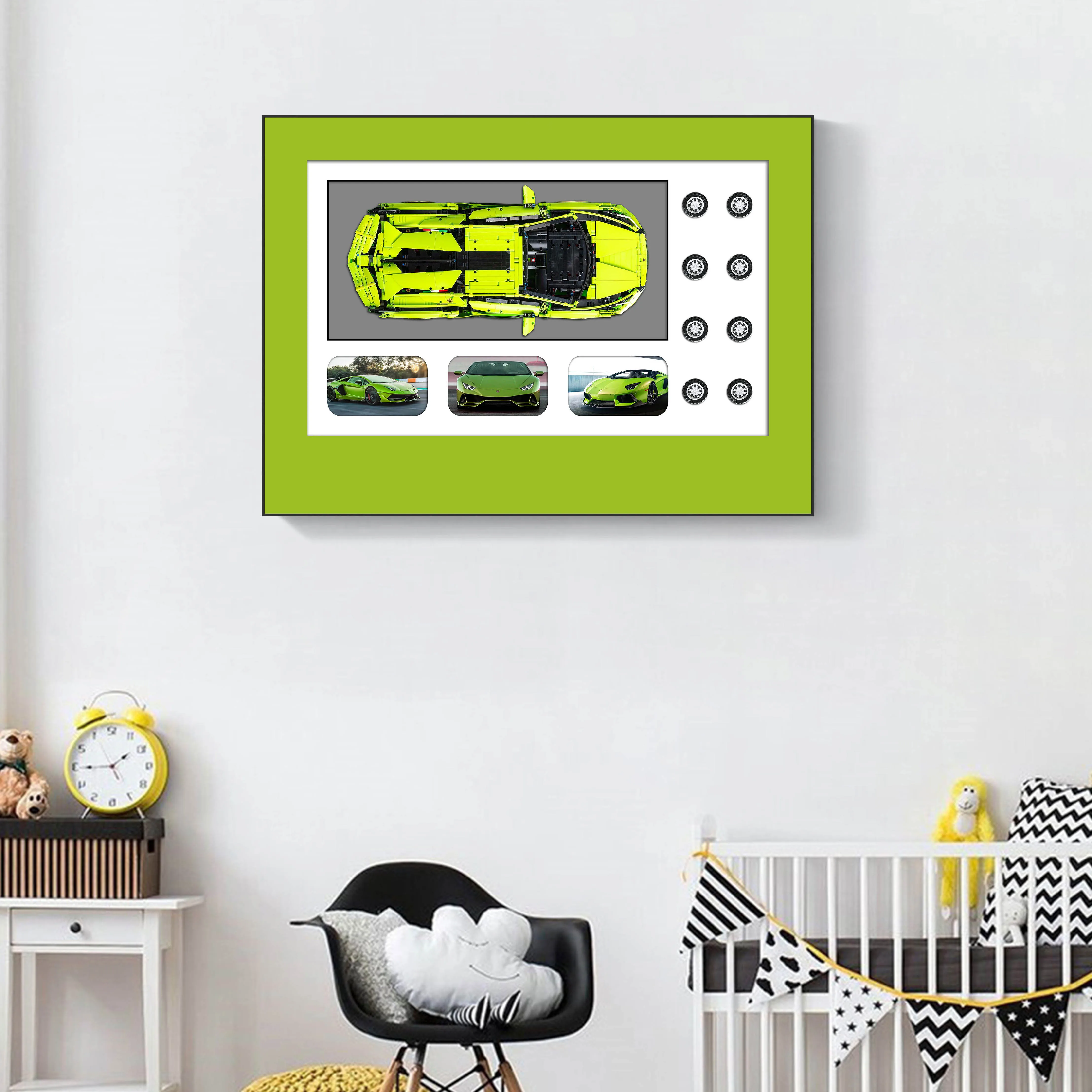 3D building block car  hanging paintings New Trendy Modern Art Super car   decorative painting