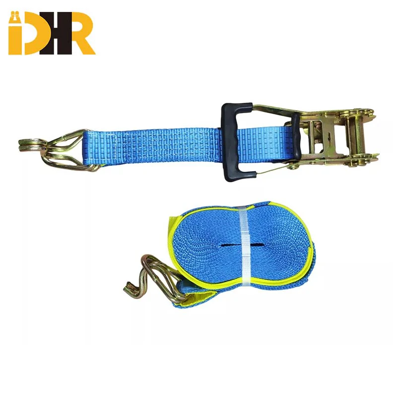 Factory Wholesale Australia Green Heavy Duty Rubber Handle Ratchet Tie Down Strap with Swan Hook for Cargo Truck Lashing