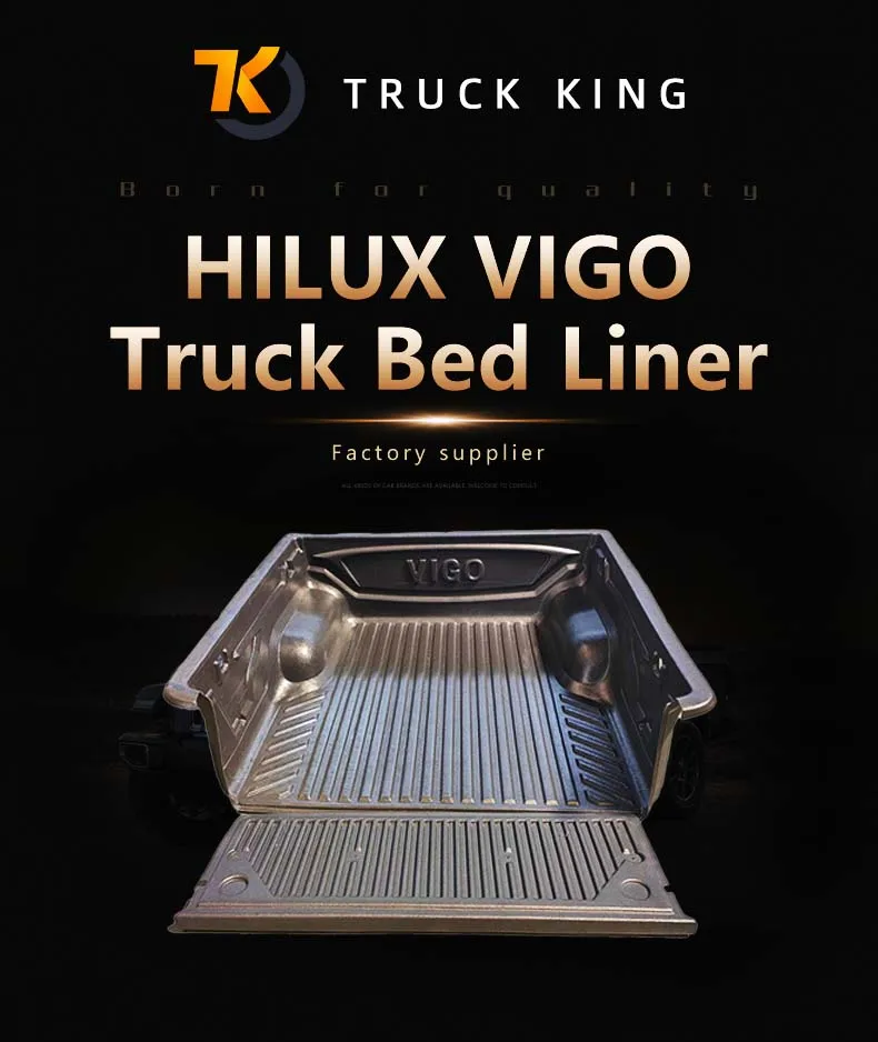 Custom HDPE pickup truck bed liners for TOYOTA HILUX REVO VIGO SR5 double cab crew cab tailored tub box liner rubber bed mats