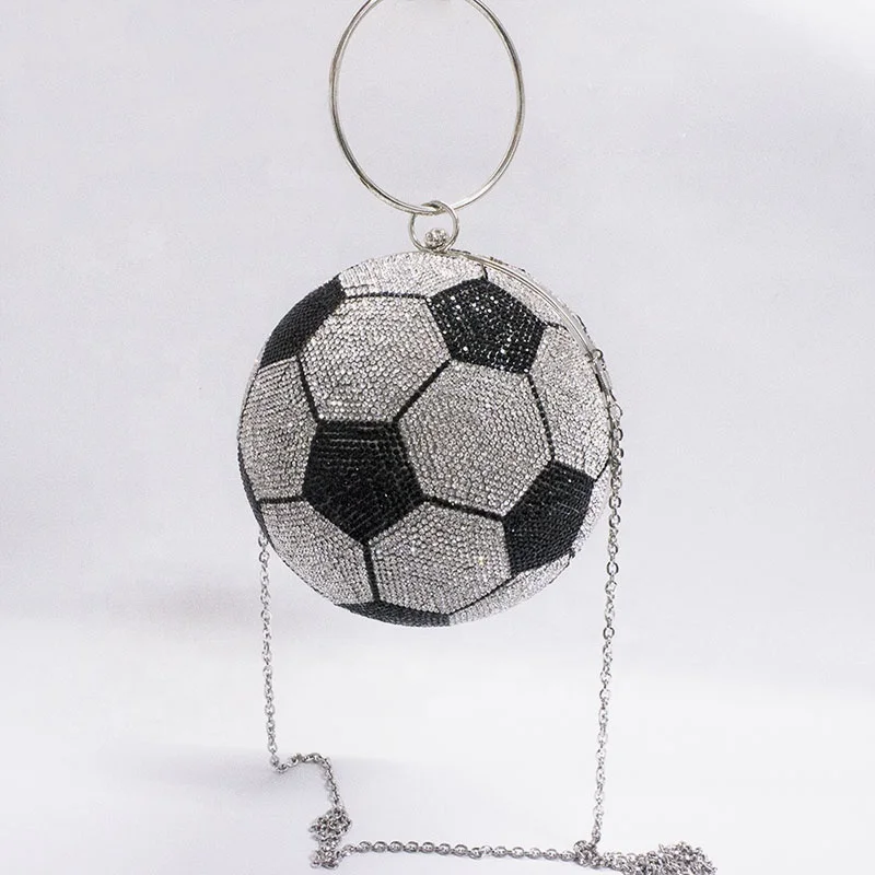 Luxury Basketball  Diamond Ball Design Women Party Purses Football Totes Shoulder Chain Bag Basketball Bag Clutch Bags