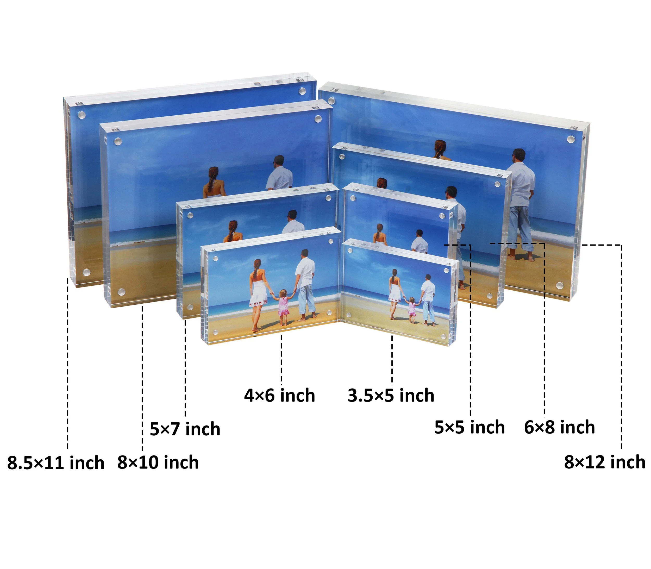 Custom picture frame super clear acrylic magnetic photo frames bulk