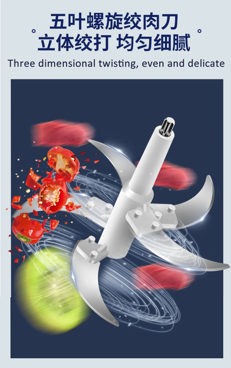 Multifunctional Kitchen Home 2L 3L 5L Food Vegetable Meat Chopper Stainless Steel Mini Meat Mincer Electric Meat Grinders