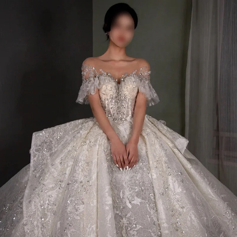 Bridal Trailing Temperament Champagne One-Shoulder Luxury Cheap Petticoat For Wedding Dress 2020 Model Wedding