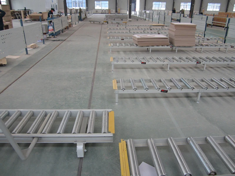 Factory supplying gravity infeed roller conveyor for board storage