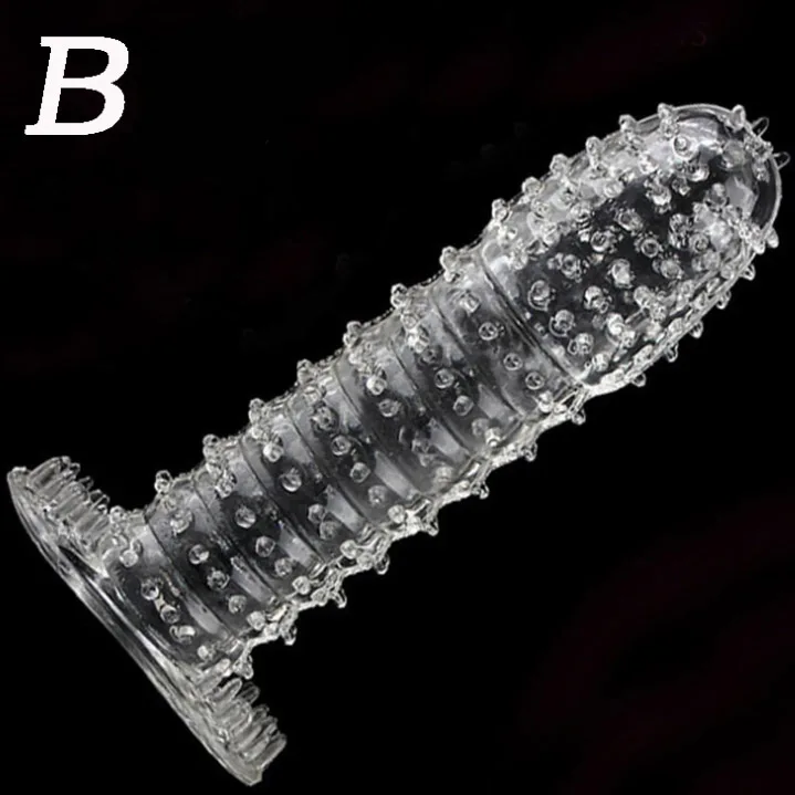 
Hot Selling Men TPE Crystal Reusable Extension Penis Sleeve Condom 