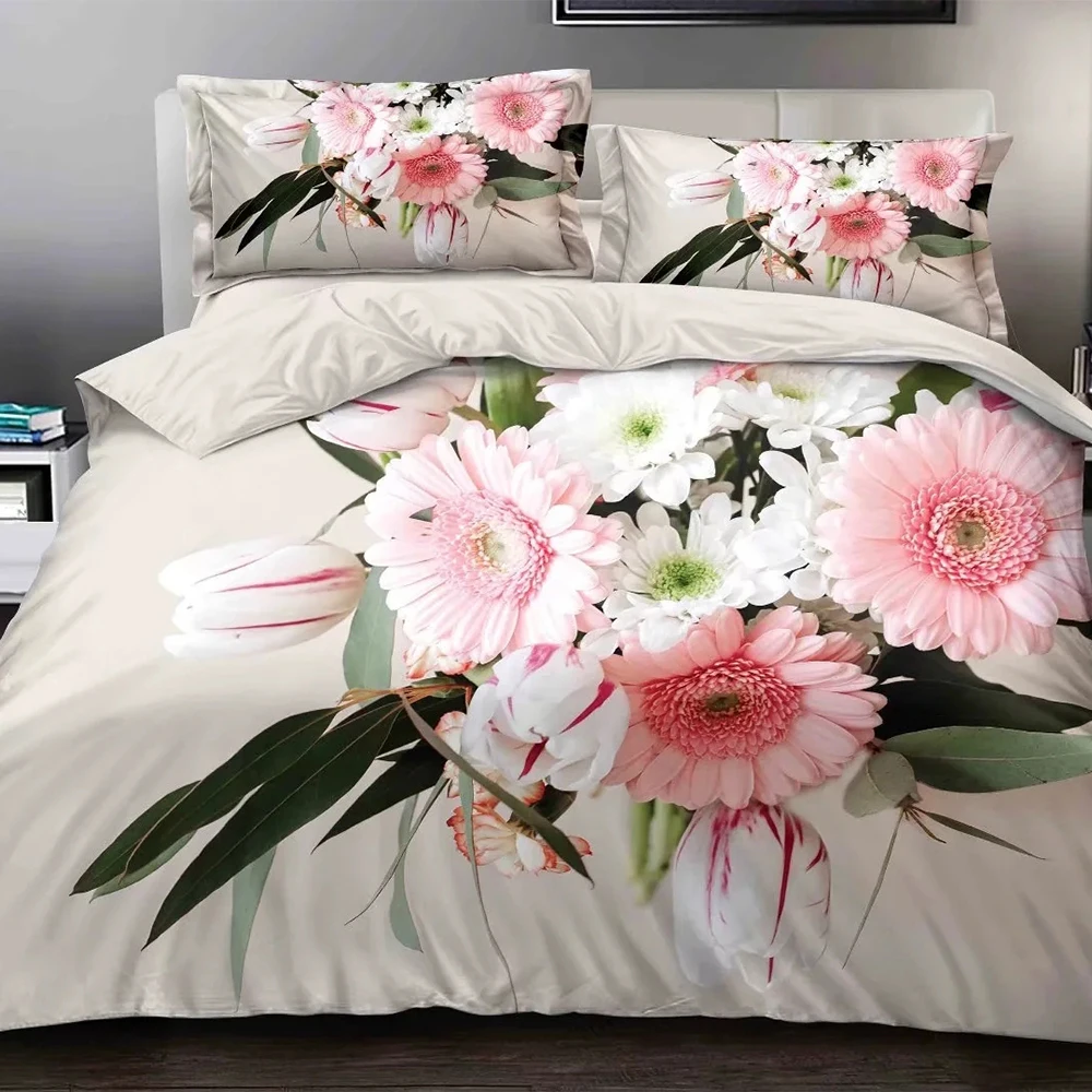 100%Polyester Color Printing duvet cover sets  Bed Sheet Cloth 3D Polyester Fabric Duvet Cover Comforter Set