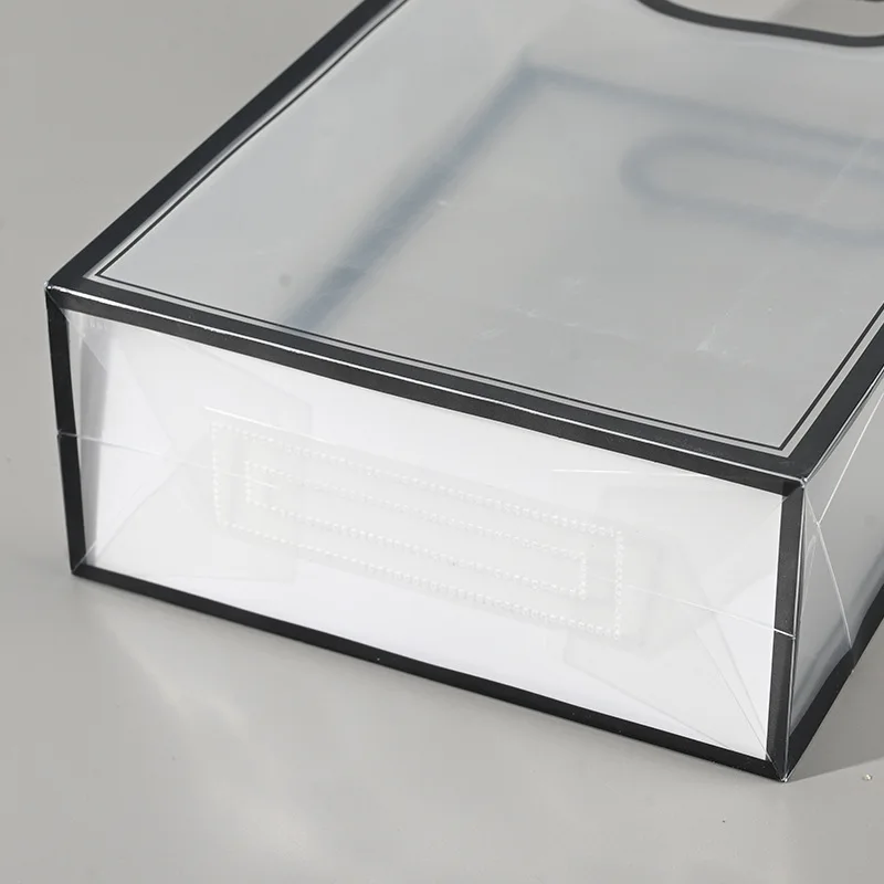 Manufacturer customized waterproof PVC handle bag transparent PP frosted plastic clothing bag promotional shopping gift bag