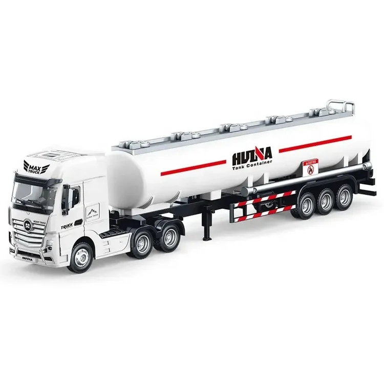 Huina 1733 Special Offer 1/50 Die-Cast Metal Container Oil Tanker Truck Desktop Static Display Collection Model Toy For Children