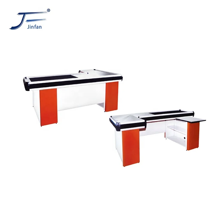 Modern Design Automatic Checkout Counter Supermarket Cashier Equipment With Conveyor Belt