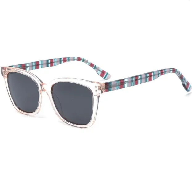 Hot Sale Designer Eyewear Polarized 100% UVA/UVB Rainbow Wood Sunglasses Acetate Frame for Men Women Black Polarized Lenses 2024