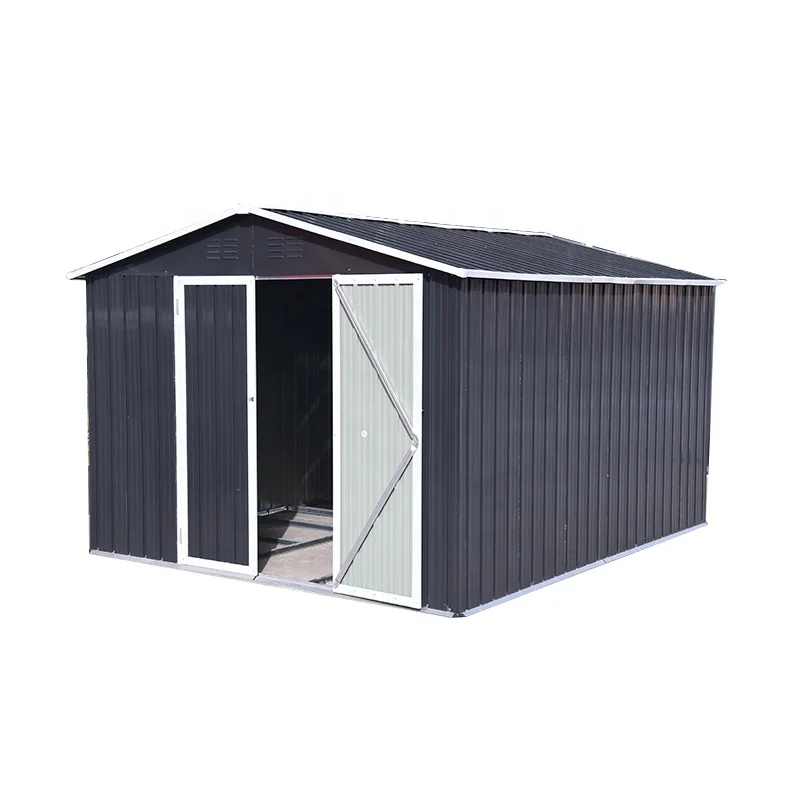 
hot-selling 10x8ft waterproof outdoor garden backyard storage shed tool metal steel storage house shed for sale 