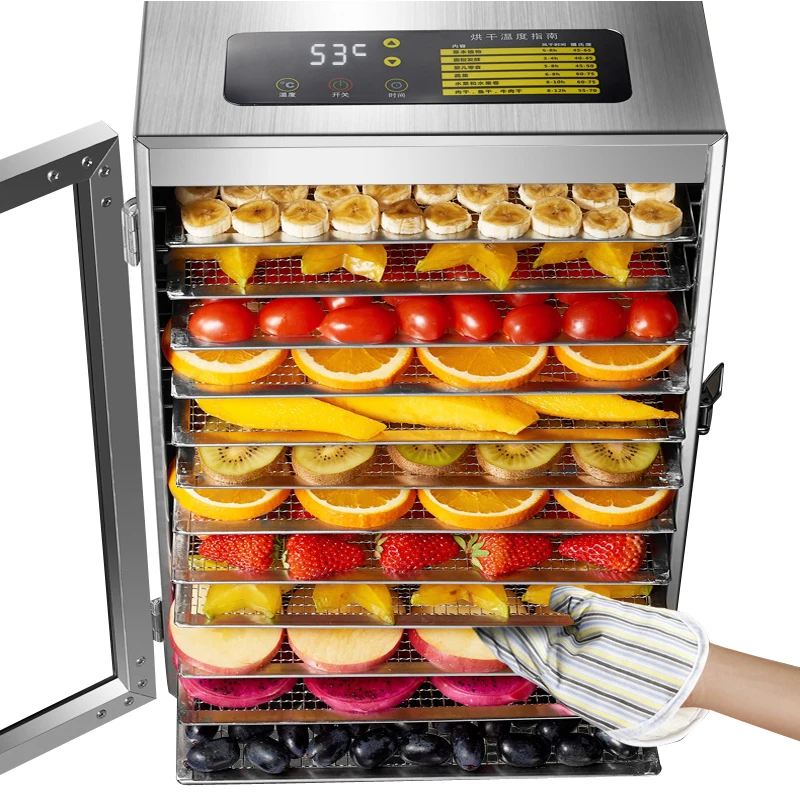 Lemon Apple Dried Fruit Machines Home Kitchen Food Dehydrator with 12 Trays