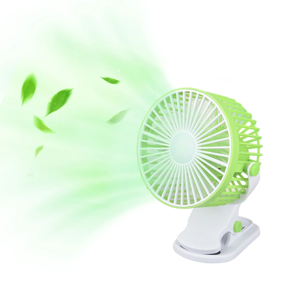 Led USB Rechargeable Portable Room Desktop 720 Degree Rotation Cooling Mini Clip Fan for Baby Stroller Battery Operated Mini Fan