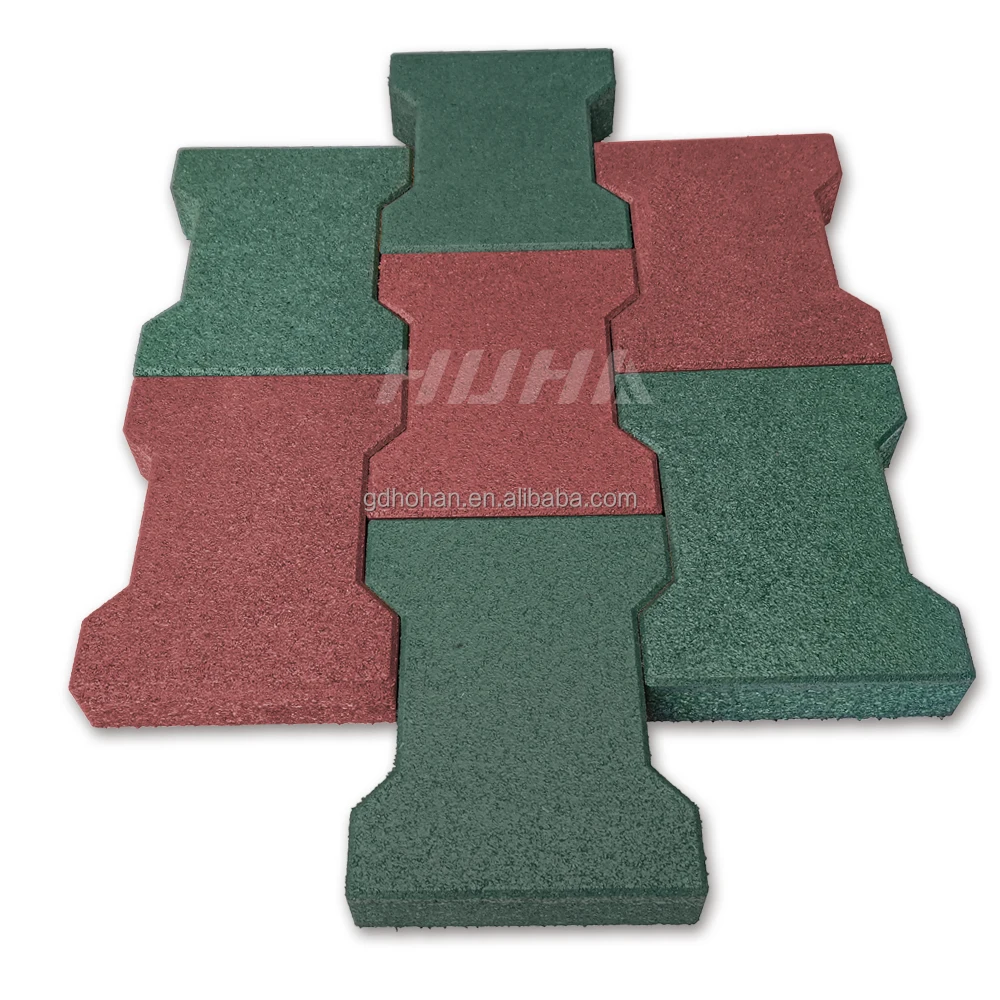 Seal-Ready Speckled Interlocking Gym Rubber Flooring Mat Dog Bone Shape Rubber Tile for Exercise and Pets Horse Stable