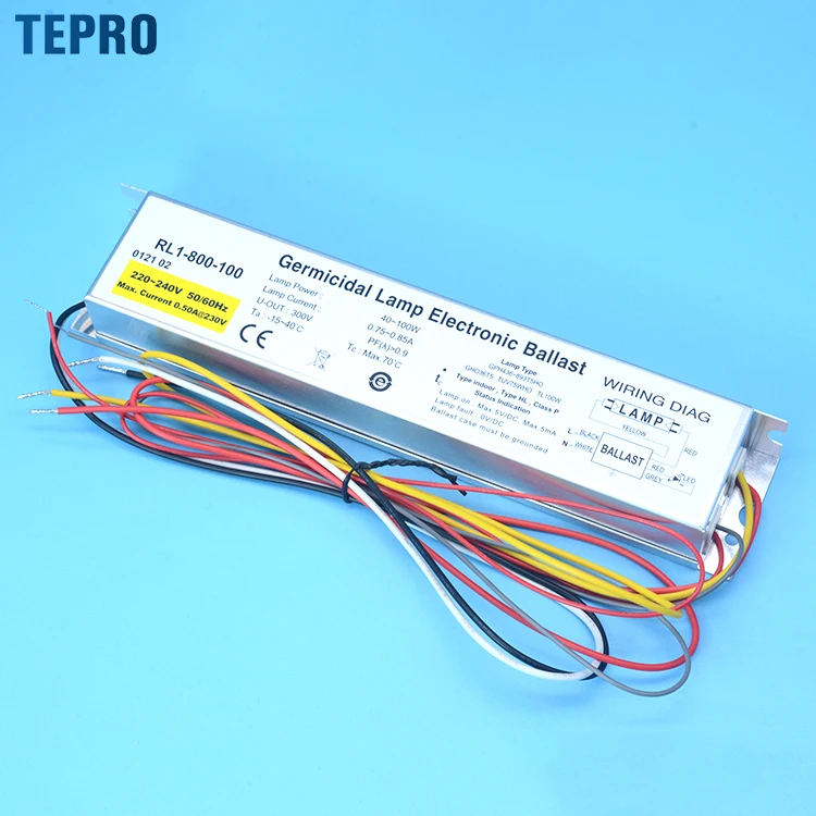 RL1-800-100 high power factor Intelligent Uv Lamp Display ultraviolet uv germicidal lamp electronic Ballast For 254nm UVC lamp