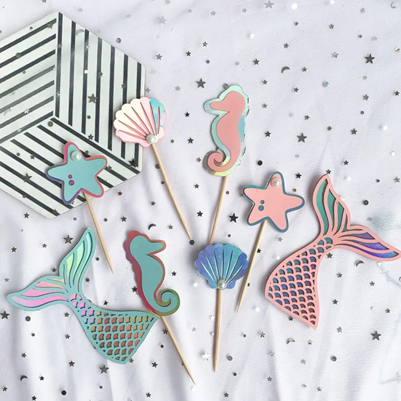 Saffron Mermaid cake topper cheap price birthday cake designs decoration for little mermaid cakes