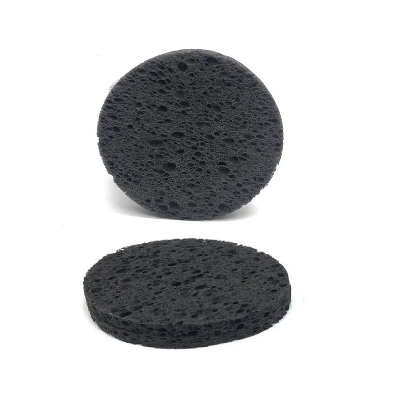 Custom Round Facial Natural Compressed Makeup Remover Sponge compressed cellulose facial sponge black  for Face Cleansing