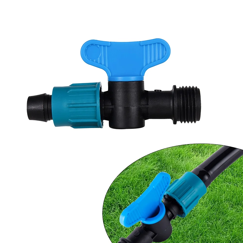 16mm Pipe Bypass Locknut Water Valve 16 mm Drip Tape drip irrigation Plastic Mini Valves for Irrigation System