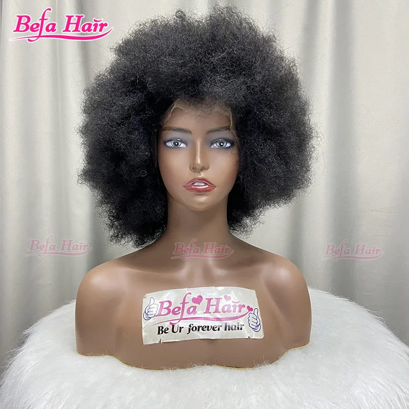 Hair Vendors Wholesale Short Afro Kinky Curly Wigs Human Hair Lace Front Afro Kinky Curly Wig